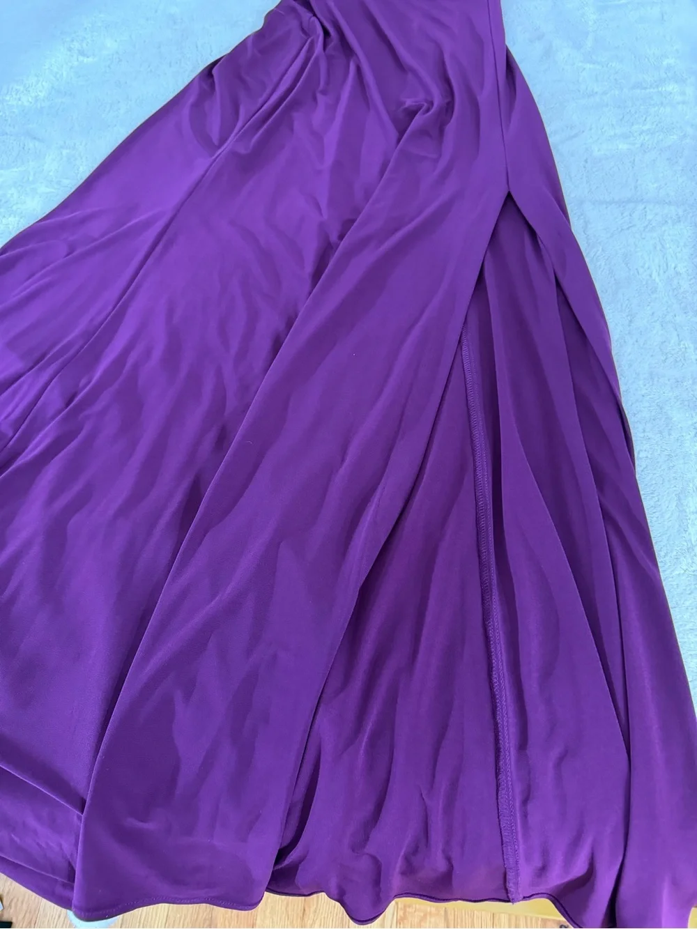 Morgan & Co. Purple Sequin Lace Open Back Formal Gown Size 3 Tall - Picture 10 of 13